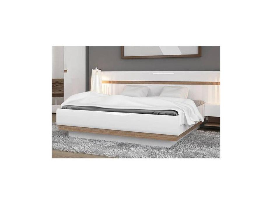 кровать двуспальная Anrex Linate с подъемным механизмом (белый, сонома)
