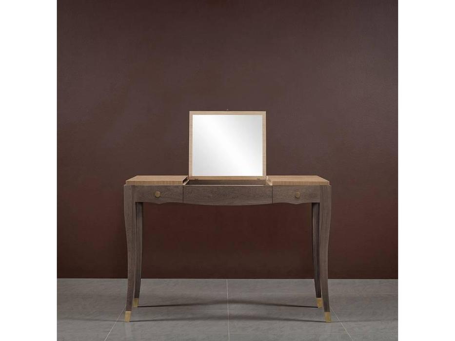 стол туалетный RFS Монте-Карло с откидным зеркалом (дуб медовый, серо коричневый)