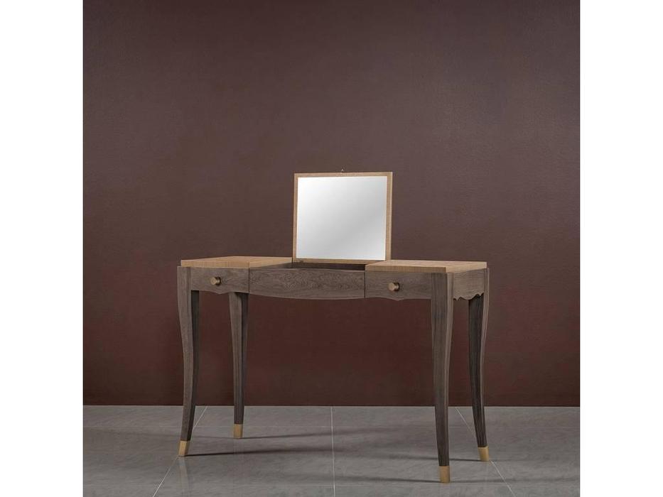стол туалетный RFS Монте-Карло с откидным зеркалом (дуб медовый, серо коричневый)