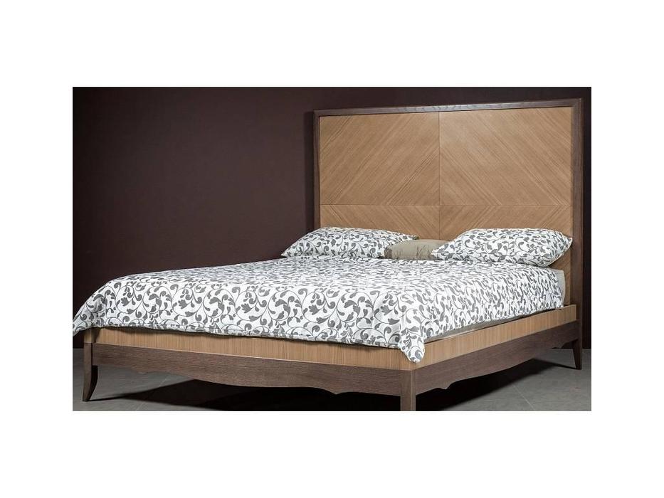 кровать двуспальная RFS Монте-Карло 160х200 (дуб медовый, серо коричневый)