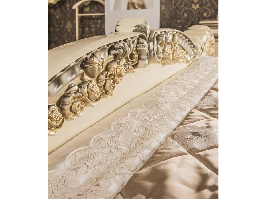 спальня барокко Эд Эль Анжелика со шкафом (платина, слоновая кость)