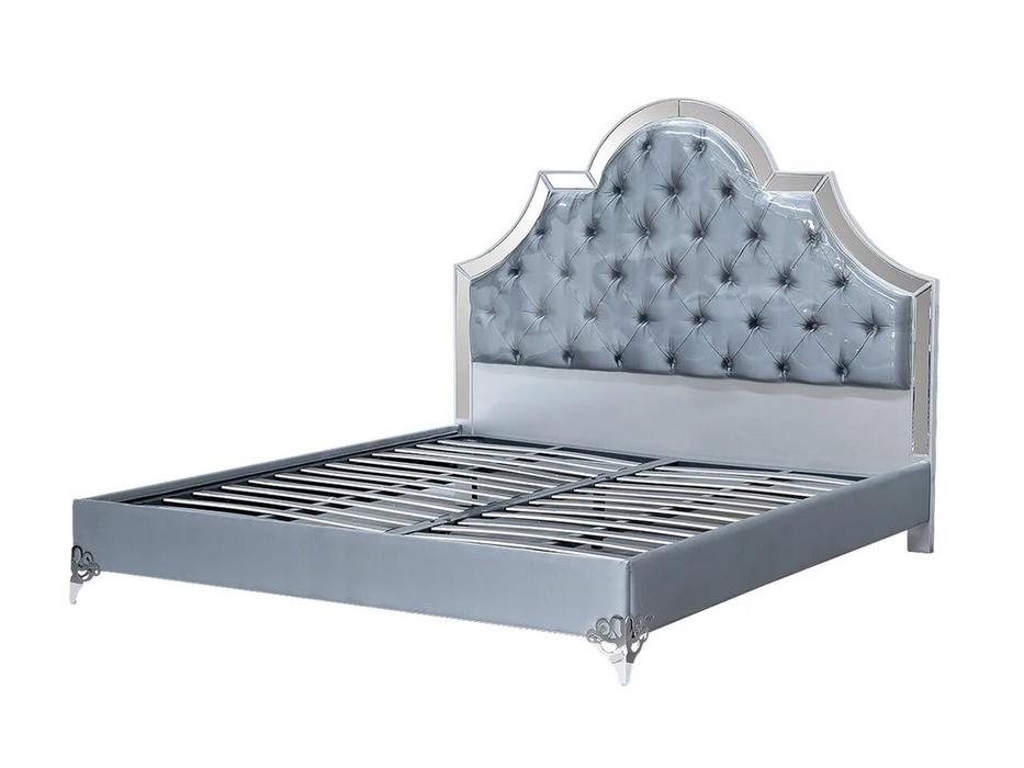 кровать двуспальная Garda Decor GD мягкая 180х200 (голубой)