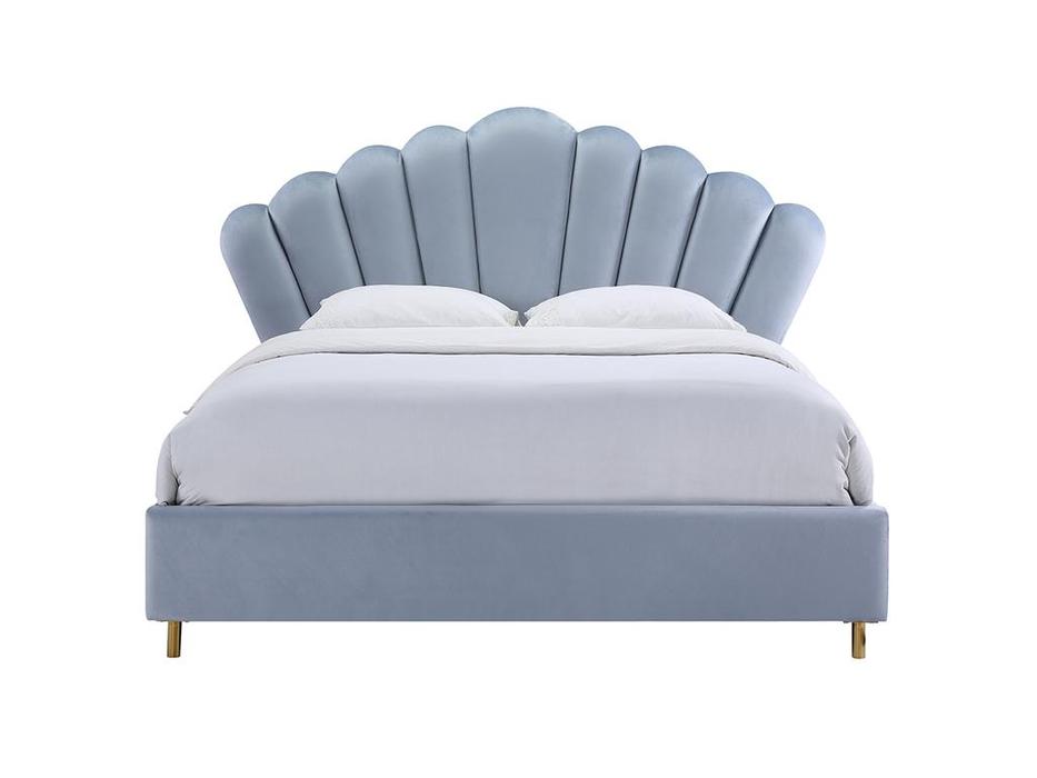 кровать двуспальная Garda Decor GD мягкая 160х200 (голубой)