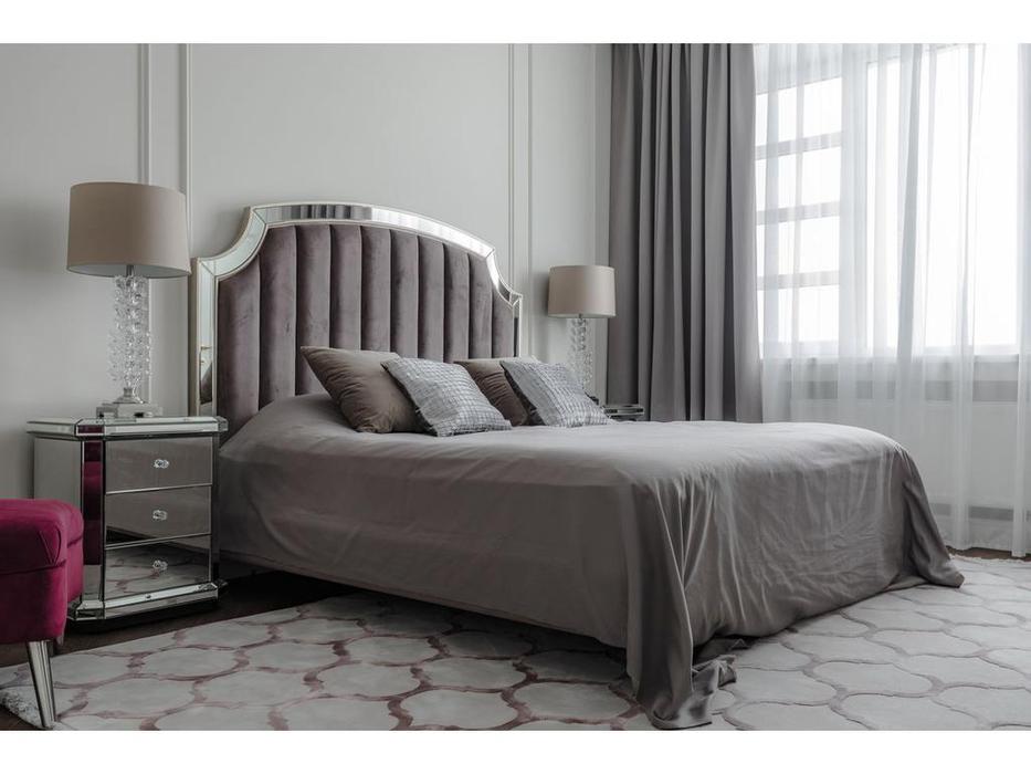 кровать двуспальная Garda Decor GD мягкая 180х200 (серый)