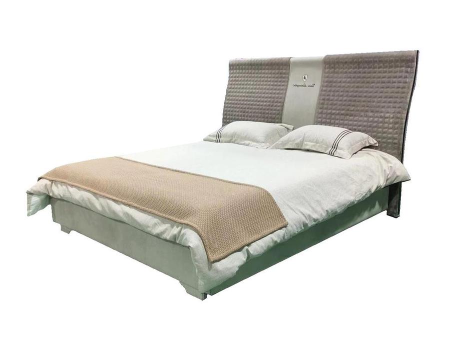 кровать двуспальная STG Lamborghini мягкая 180х200 (серый)